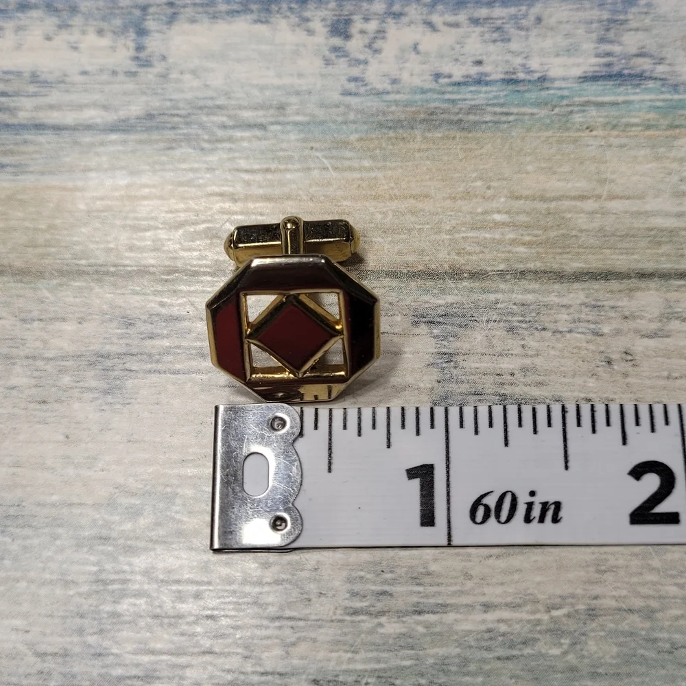 Vintage ANSON Geometric Gold Cufflinks